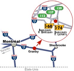 Carte routière - Granby